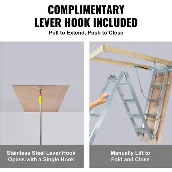 SKYSHALO Foldable Attic Ladder, 350… — Photo 2