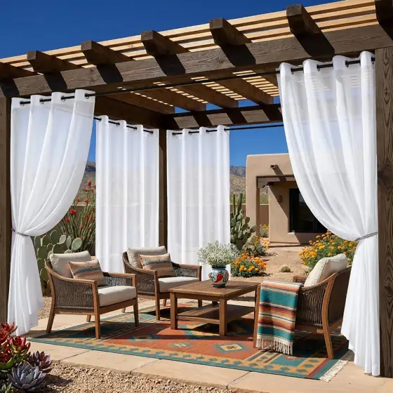 6 Panels Outdoor Sheer Curtains… — Photo 1