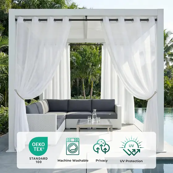 6 Panels Outdoor Sheer Curtains… — Photo 2