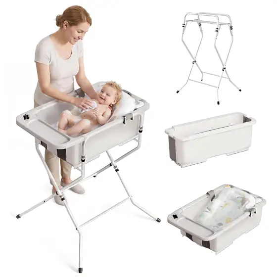 Collapsible Baby Bathtub with Stand,… — Photo 1