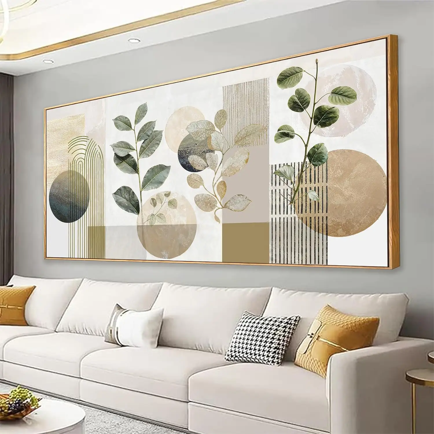 Large Framed Boho Green Botanical… — Photo 1