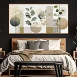 Large Framed Boho Green Botanical… — Photo 2