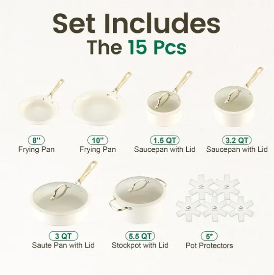 Chef Power Ceramic Cookware Sets,… — Photo 2