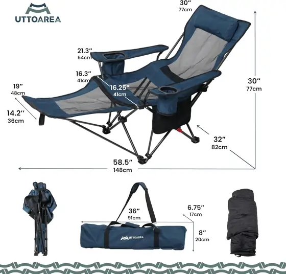 Portable Reclining Camping/Lounge Chair for… — Photo 2