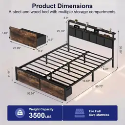 Full Bed Frame with Storage… — Photo 2