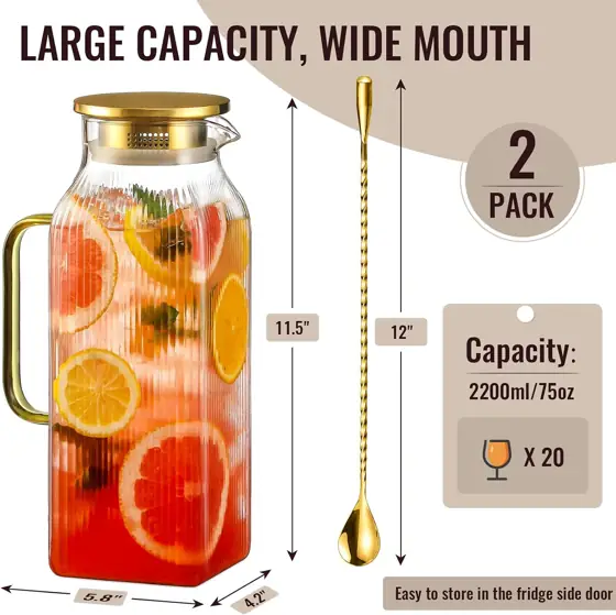 2 Pack 2.2 Liter/75 oz… — Photo 2