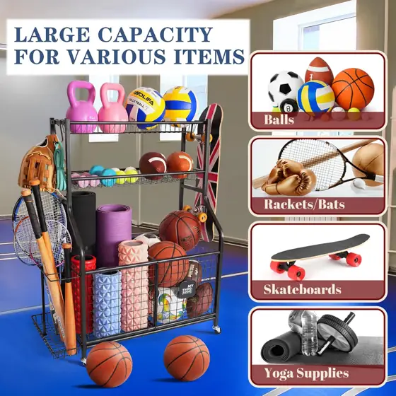 Mythinglogic Rolling Sports Equipment Organizer… — Photo 2