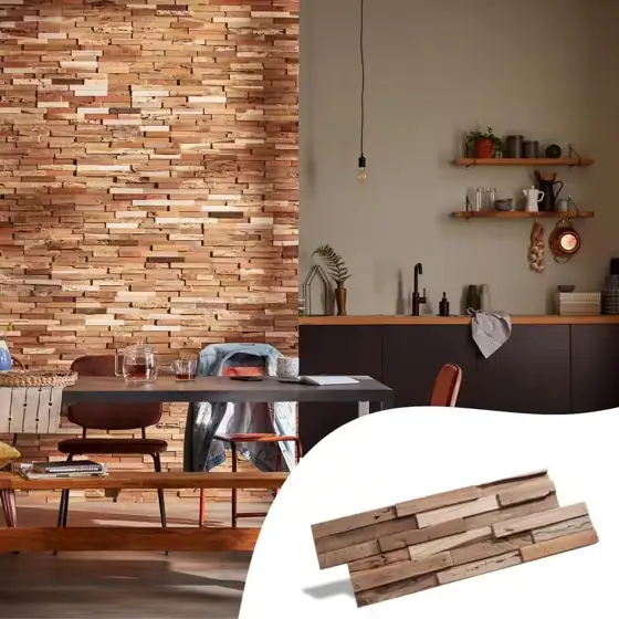 WALL!SUPPLY UltraWood Teak Colorado Z-Shape… — Photo 2