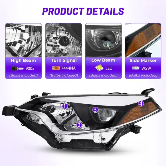 Headlights for 2014-2016 Toyota Corolla… — Photo 2