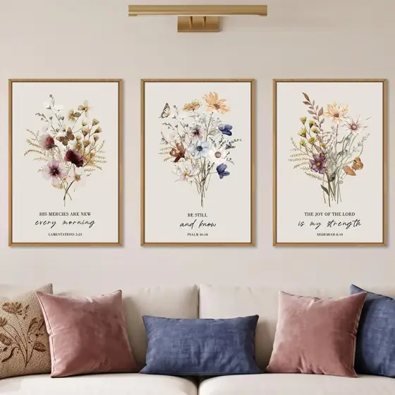 Large Boho Christian Floral Scripture… — Photo 1