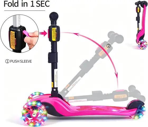 GLAMUP Kids Scooter, 2-in-1 Folding… — Photo 2