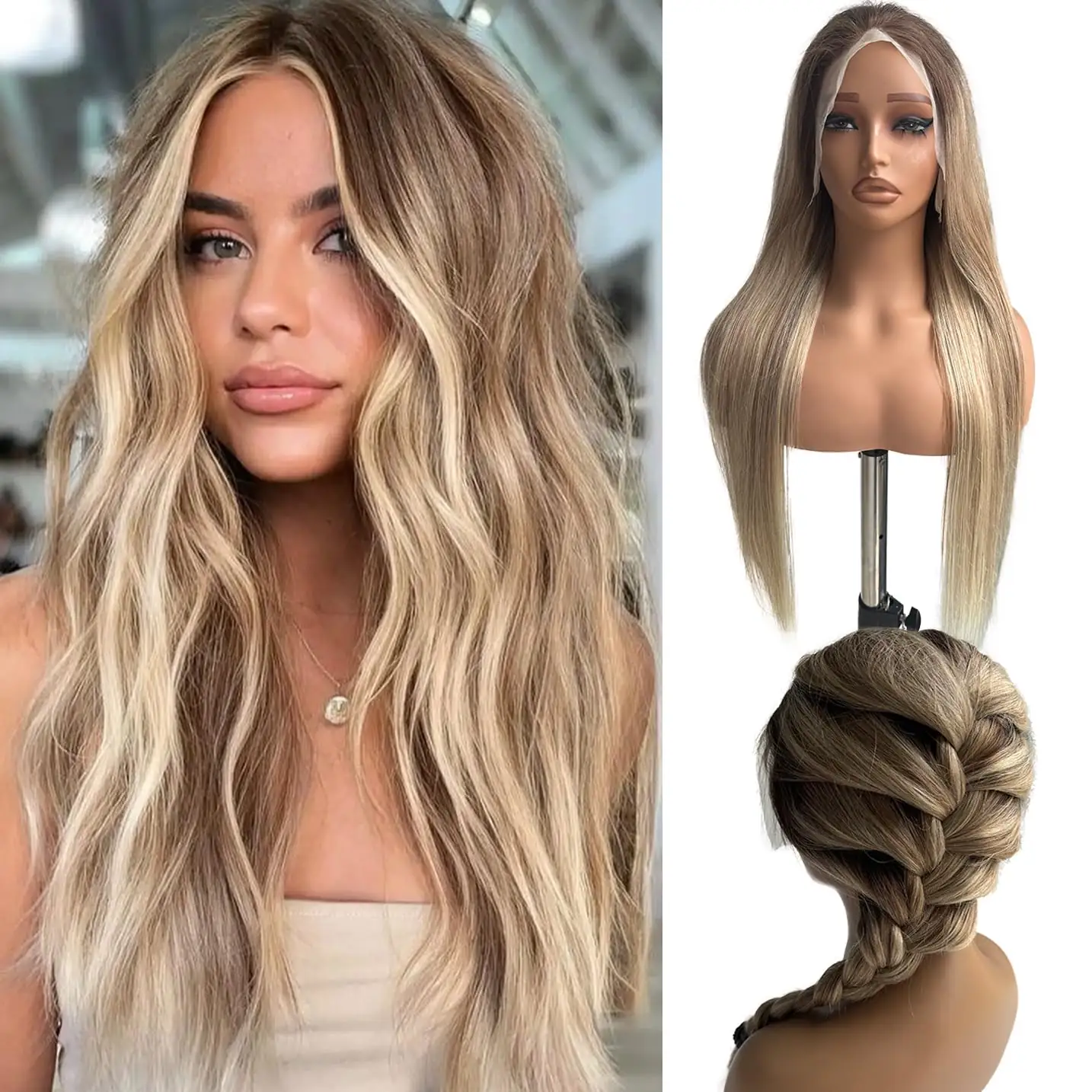 Ombre Brown Wig - Remy… — Photo 1