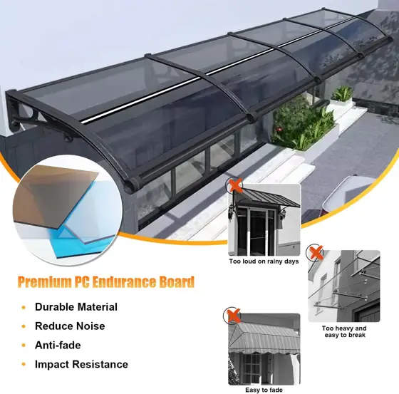 Door Awning: Polycarbonate Canopy, Aluminum… — Photo 2
