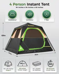 4/6/8 Person Camping Tent,Setup in… — Photo 2