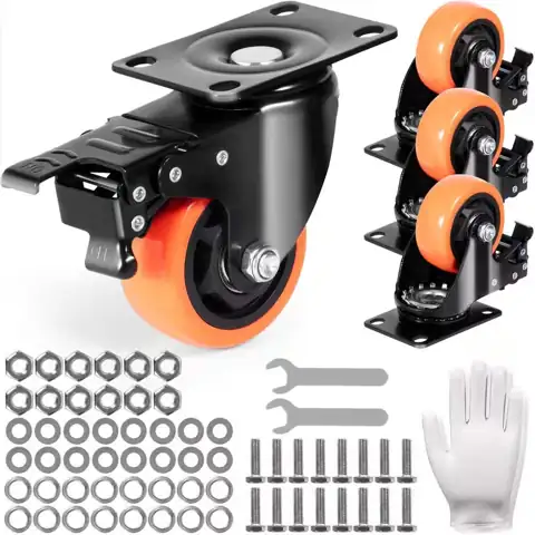 Caster Wheels, 3 in. Swivel… — Photo 1