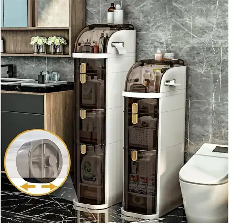 3-Tiers Slim BathroomStorage Cabinet with… — Photo 1