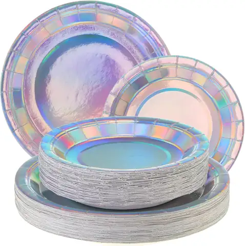 Bokon 100 Pcs Disposable Iridescent… — Photo 1