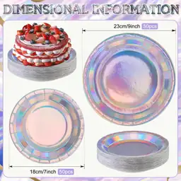 Bokon 100 Pcs Disposable Iridescent… — Photo 2