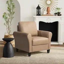 Wesley Light Brown Microfiber with… — Photo 1