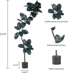 Bailikang 5.2ft Artificial Rubber Tree… — Photo 2