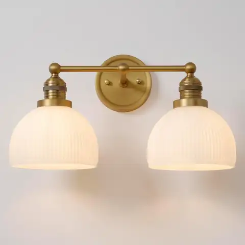 2-Light Brass Gold Wall Sconces,Double… — Photo 1