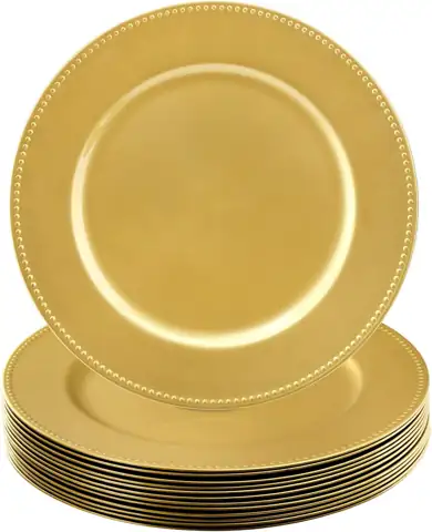 Okllen 12-Pack Plastic Gold Charger… — Photo 1