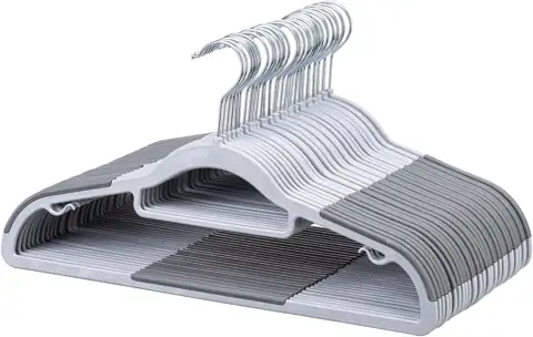 30-Pack Plastic Hangers, Space-Saver, Non-Slip,… — Photo 1