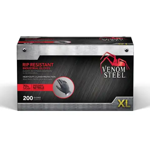 200-Count Black Powder-Free Nitrile Gloves — Photo 1