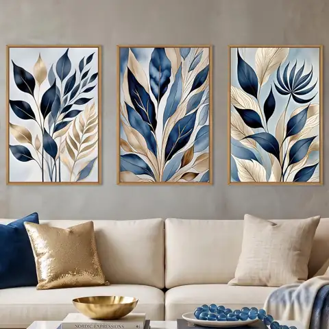 HPNIUB Large Boho Blue Botanical… — Photo 1