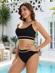 karrack Women's High-Waisted Ribbed Bikini… — Photo 2