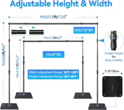 Heavy Backdrop Stand Kit, 10x8… — Photo 2