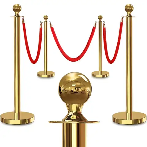 4Pcs Gold Stanchions with 3Pcs… — Photo 1