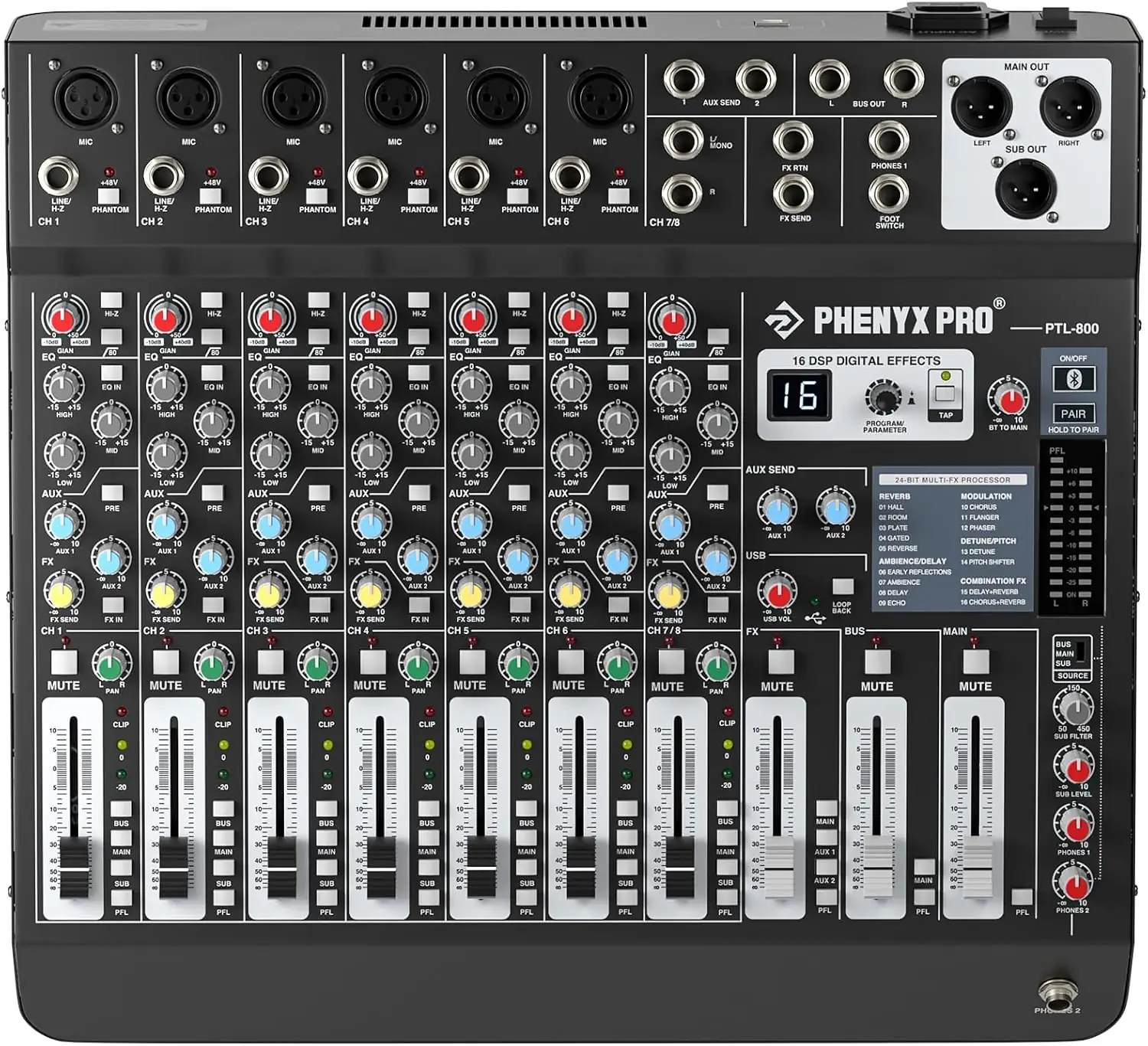 Phenyx Pro 8ch Audio Mixer… — Photo 1