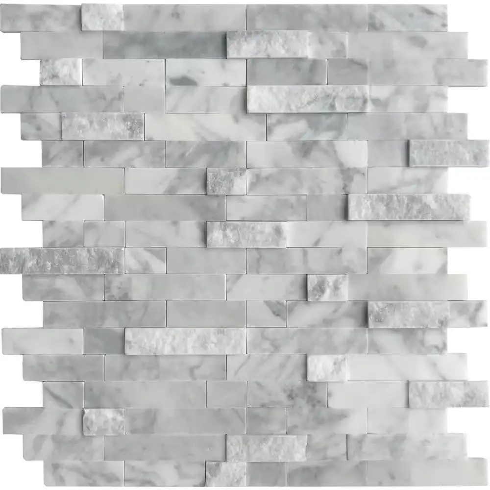 Mixed Gray Natural Marble Peel-and-Stick… — Photo 1