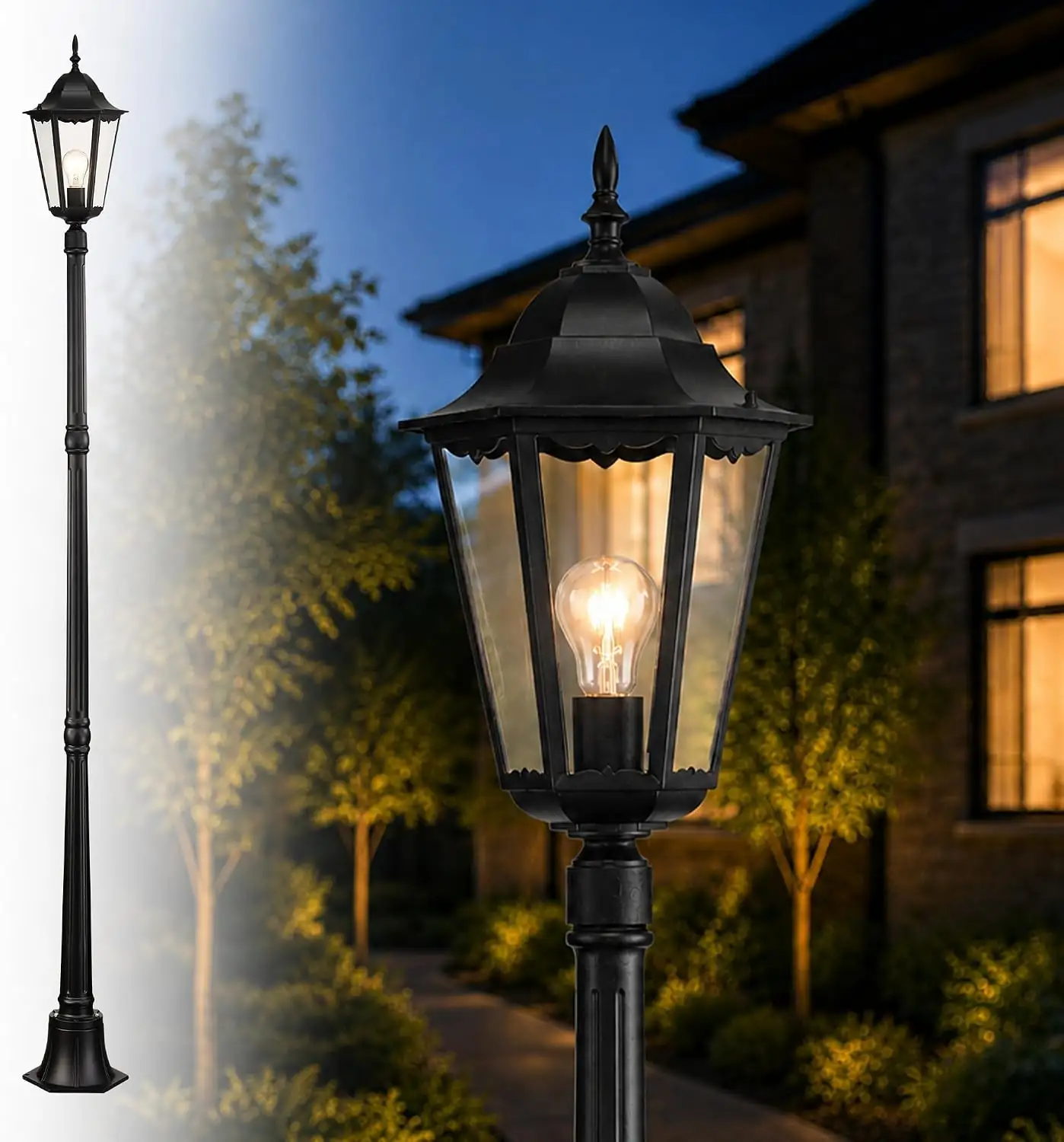 84" Outdoor Lamp Post Light,… — Photo 1