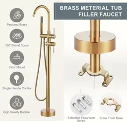 ALEASHA Freestanding Brass Tub Filler… — Photo 2