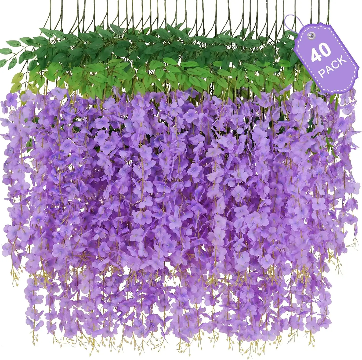 Waipfaru 40-Pack Purple Wisteria Hanging… — Photo 1