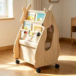 Montessori Kids Bookshelf, Double-Sided with… — Photo 1