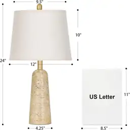 Rinweey 24" Travertine-Inspired Table Lamps,… — Photo 2