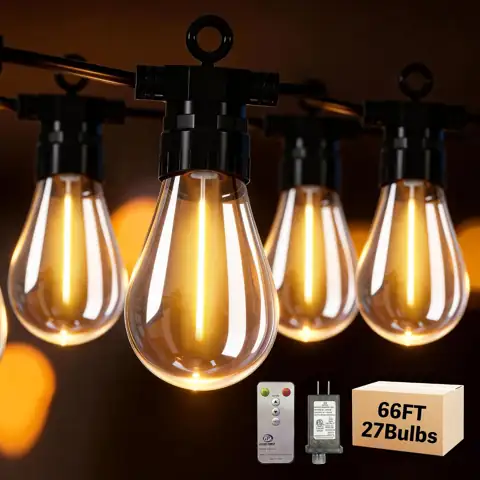 66FT Outdoor String Lights with… — Photo 1