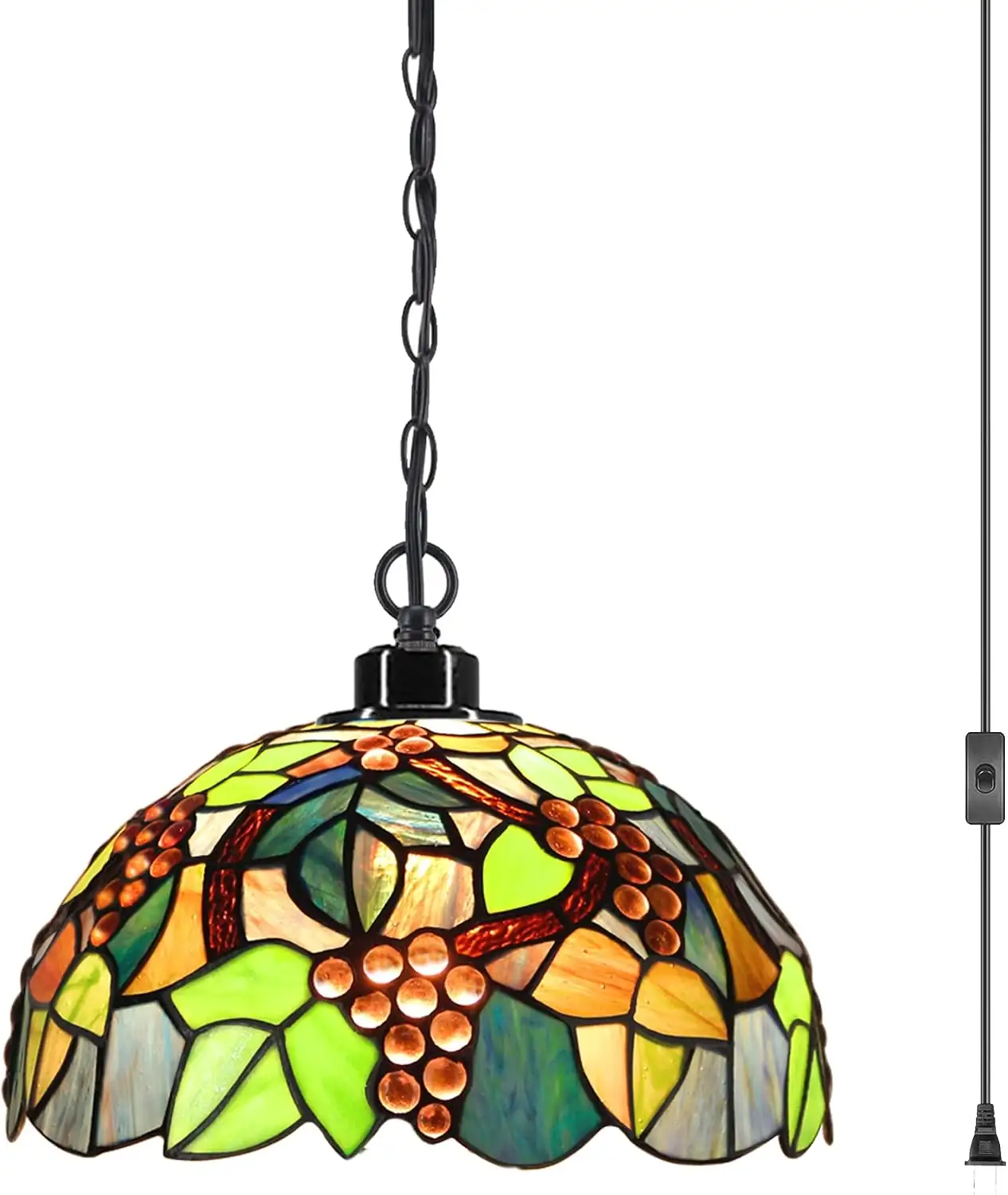 Tiffany Pendant Light Plug-in Stained… — Photo 1