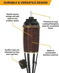 Backyadda Bamboo Outdoor Torches, 16oz… — Photo 2