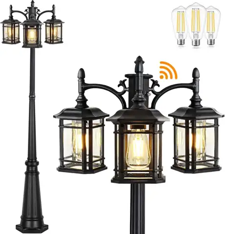 PARTPHONER Dusk-to-Dawn Outdoor Lamp Post… — Photo 1