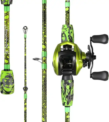 Sougayilang Fiberglass Baitcasting Rod Combo… — Photo 1