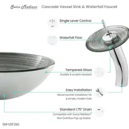 Cascade Vessel Sink in Smoky… — Photo 2