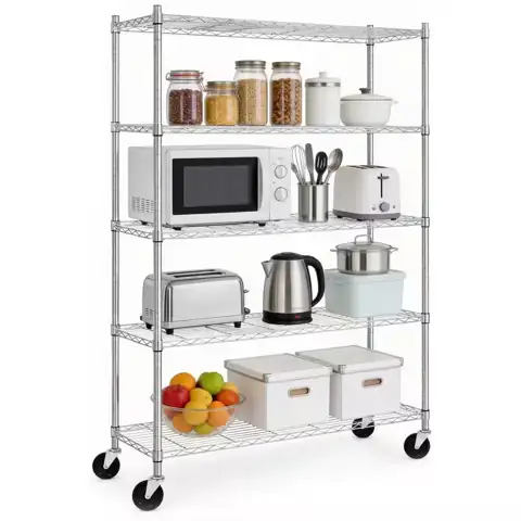 5-Tier Adjustable Wire Shelving Pantry… — Photo 1