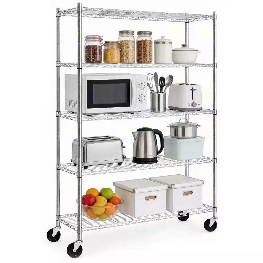 5-Tier Adjustable Wire Shelving Pantry… — Photo 1