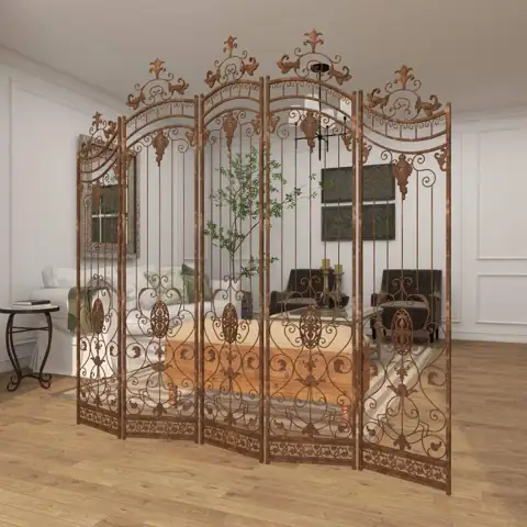 7 ft. Bronze 5-Panel Hinged… — Photo 1