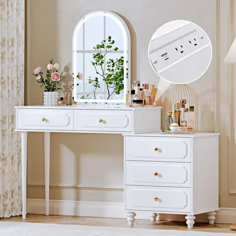 Ieejdn White Vanity Desk with… — Photo 1
