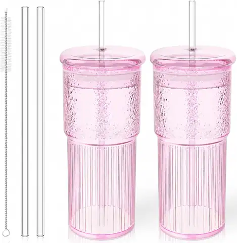 Luiaiog Glass Cups with Lids… — Photo 1